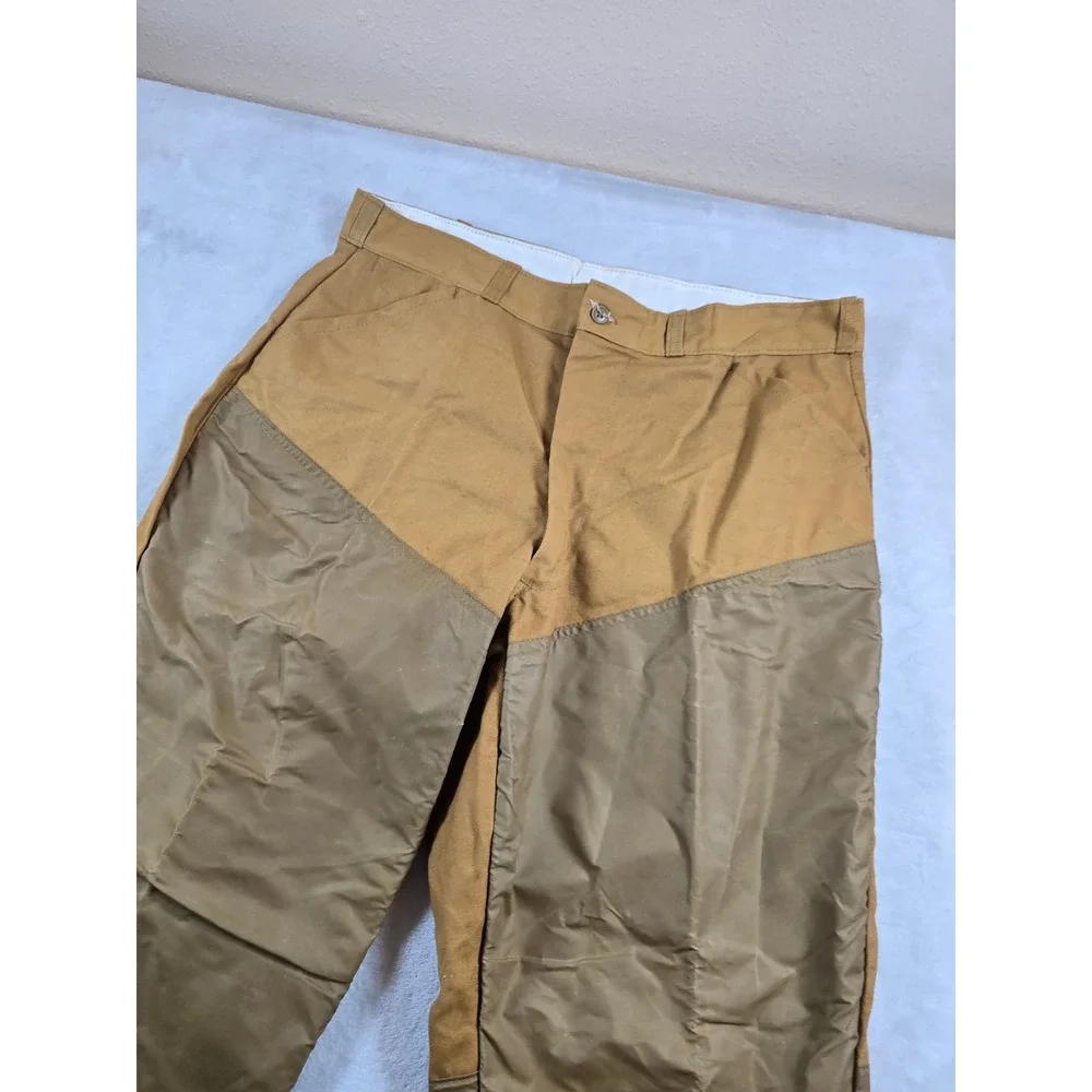 Vintage Winchester Trailblazer Hunting Pants Mens 34x29 Tan Canvas Brush Guard